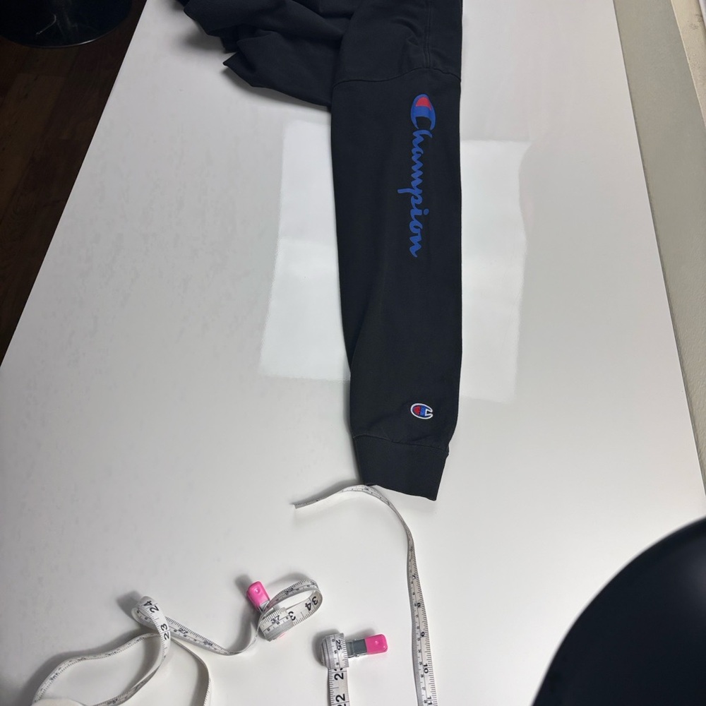 Champion Black Long Sleeve Tee with Blue and Red Logo - Picture 5 of 6